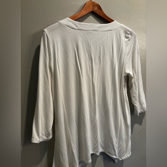 Adrianna Papell Asymmetrical Cream Blouse neutral basic minimalist
Textured - Picture 9 of 10